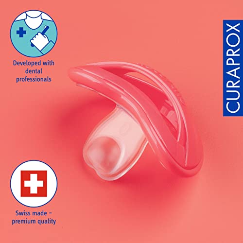 Curaprox Baby-schnuller, Größe 0 | Für Babys Von 0 Bis Zu Jedem Alter | Fördert Das Natürliche Kiefer- Und Gaumenwachstum | BPA-frei, Koralle | Hergestellt in Der Schweiz