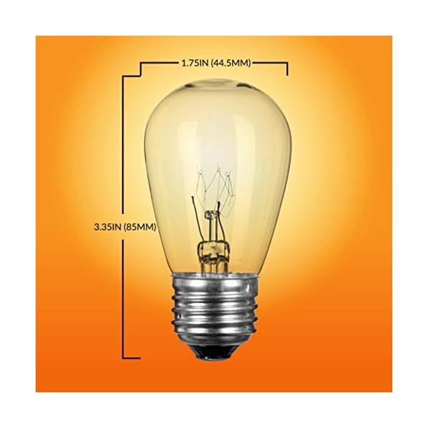 Newhouse (Beleuchtung Outdoor Wetterfest S14 Glühlampe Ersatz-Saite, | Standard-Basis | 6er Pack, transparent, S14INC6-3, 120 voltsV – Bild 3
