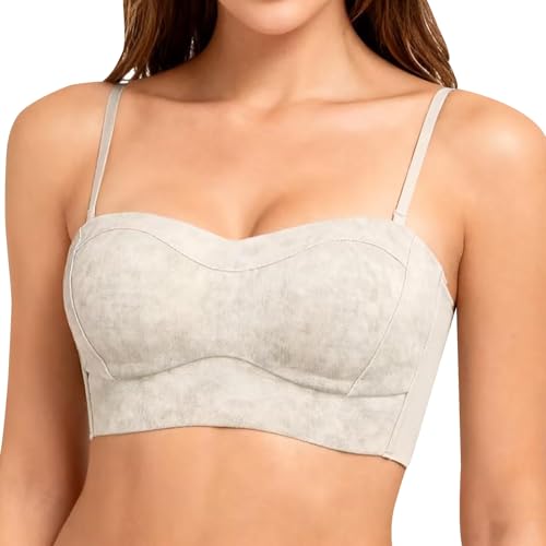 Uwdiohq Sujetador para Mujer Sin Costuras Sujetadores De Alta Sujeción Mujer, con Tirantes Ajustables, Total, Cómodos, Aros. Abierto (White, L) Blanco Bralette Pecho Caido Brasier Varillas