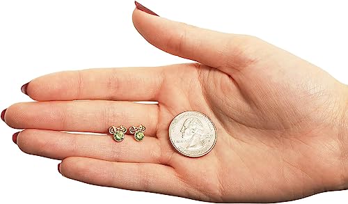 Pendientes Disney de oro amarillo niñas Minnie circonitas rosca 4
