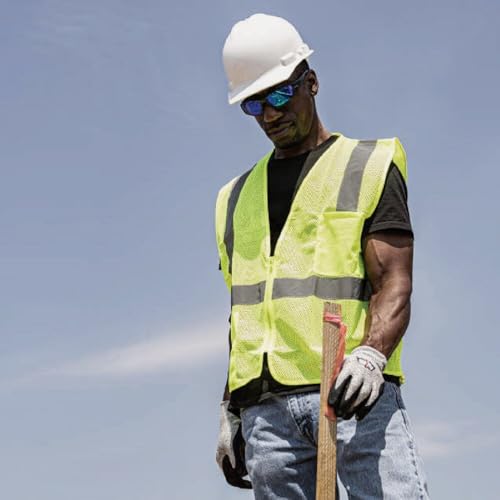 Image of Radians SV2ZGM 2X Safety Vest Class 2 Zipper with Pockets Lime Green Mesh