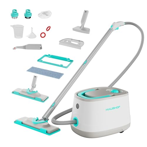HAUSHOF Multipurpose Steam Cleaner with 1.5 L Water Tank & 16 Accessories, 2000W High-Temp & Chemical-Free Powerful Steamer Cleaner for Floor, Carpet, Window, Car