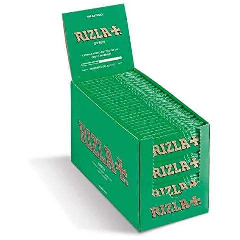 Rizla Medium Thin Rolling Papers with Cut Corners - Green Booklets - 100 Booklets Cover