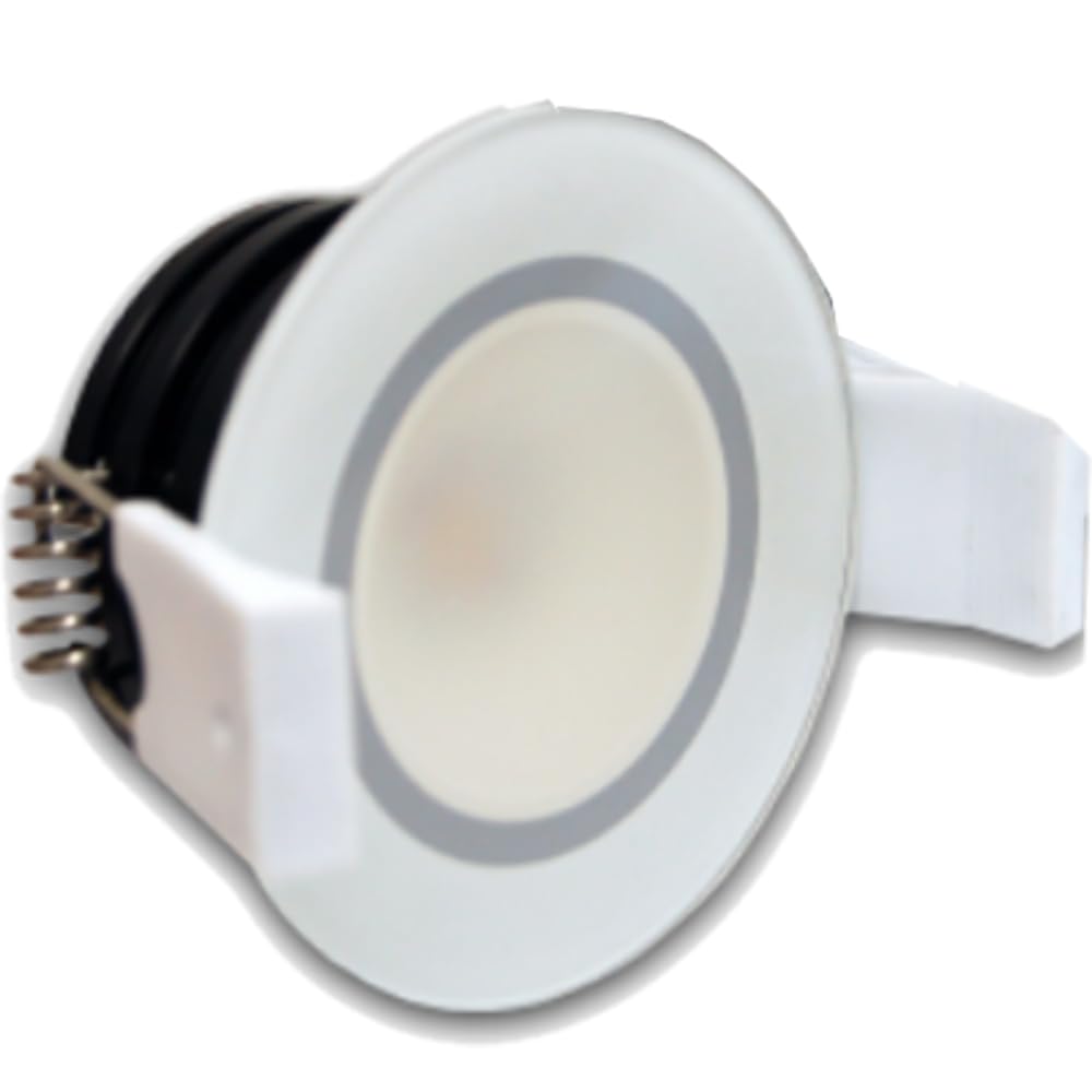 Lumishore DL50 LUX Downlight – Full Color CRGBW (White Bezel), Dimmable, Flush Mount, Shallow Depth, 60-0391