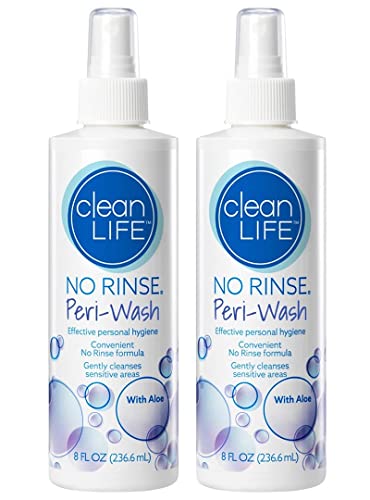No-Rinse Peri-Wash, 8 fl oz - Soothing, Protecting Perineal Cleanser in a Rinse-Free Formula (Pack of 2)