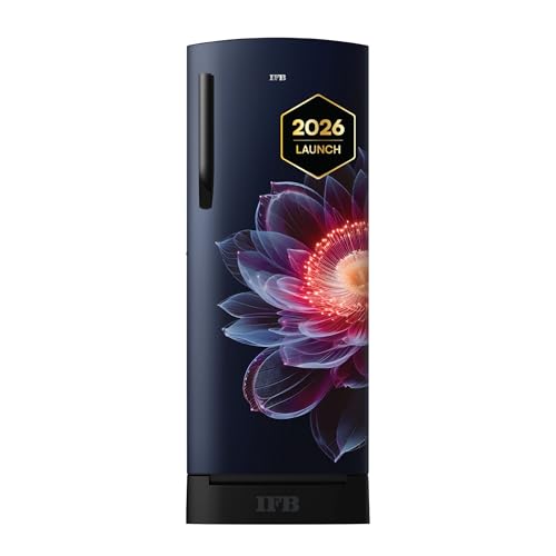 Image of IFB 206L 4 Star Advanced Inverter Direct-Cool Single Door Refrigerator with 30 Hrs Cooling Retention, Big Vegetable Box, 4 Year Super Warranty & Base Stand (2026, IFBDC-232DYBIED, Iris Petal Blue)