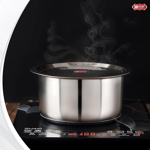 Image of Kitchen Expert - Stainless Steel Lid Set | Round Steel Lid Covers | Tope /Cheeba /Dhakan Set for Kitchen Utensils | Multipurpose | Set of 3 (19cm, 21.5cm, 23.5cm)