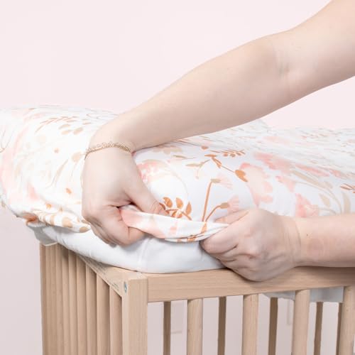 Image of The Peanutshell 8-Pack Fitted Crib Sheet Set - Super Soft & Breathable Baby Girl Crib Sheets, Nursery Decor, Fit for Standard Mattress Cover- Whimsical Floral