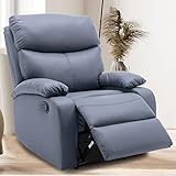 hzlagm Recliner Chair for Living Room, Manual Recliner with Microfiber Technology Cloth, Overstuffed