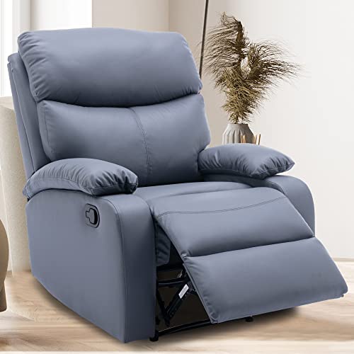 Hzlagm Recliner Chair For Living Room, Manual Recliner With Microfiber Technology Cloth, Overstuffed Single Sofa, Easy To Operate The Footrest & Headrest, Suitable For Small Spaces- Dark Gray #TOP30