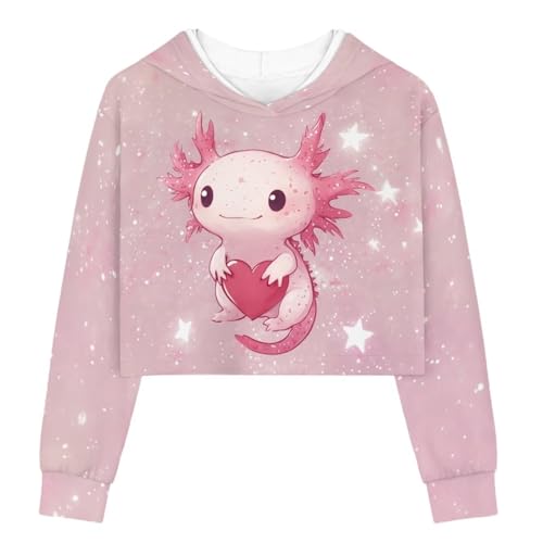 Girls Crop Tops Size 5-14 Lightweight Hooded Sweatshirt Long Sleeve Cropped Hoodie for Casual Fall CLothing