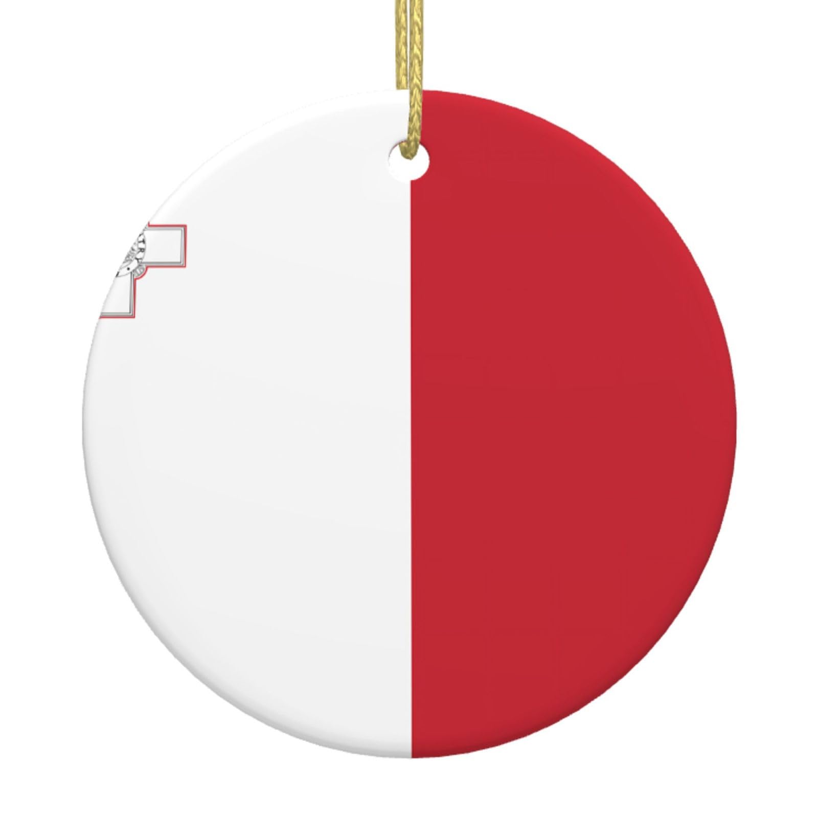 Flag of Malta Printed Christmas Tree Ceramic Ornaments Holiday Decoration Christmas Unique Pendant for Christmas Party