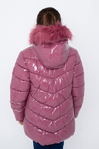 Image of Juicy Couture Girls Coat, Faux Fur Hooded Winter Jacket, Warm Padded Parka Hoodie, Kids Heavyweight Winter Coat