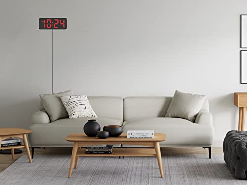 Wall Clock - Led Digital Wall Clock With Large Display, Big Digits, Auto-Dimming, Anti-Reflective Surface, 12/24Hr Format, Small Silent Wall Clock For Living Room, Bedroom, Farmhouse, Kitchen, Office #TOP5