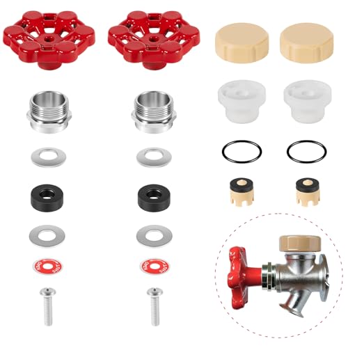 2-Pack Universal Outdoor Faucet Repair Kit with VACVBKX1B Vacuum Breaker Kit Anti-Siphon Frost-Free Hose Bib Sillcock Valve Replacement Wall Hydrant Complete Replacement Kit