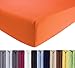 Produktbild ENTSPANNO Jersey-Luxus-Spannbettlaken 140 x 200 | 160 x 220 cm für Wasser- und Boxspringbett in Orange aus gekämmter Baumwolle. Spannbetttuch mit Einlaufschutz, bis 35 cm hohe Matratzen