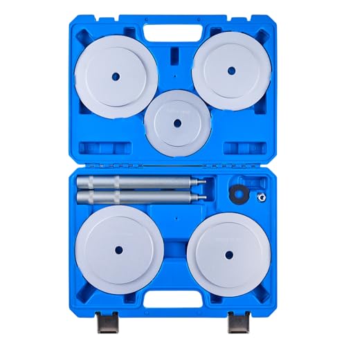 VEVOR Kit de Presse à Roulements 7 Pièces, Coffret d’Outils de Démontage et de Montage de Bagues et Joints de Roulements, avec 5 Bagues, Axes de Poignée...