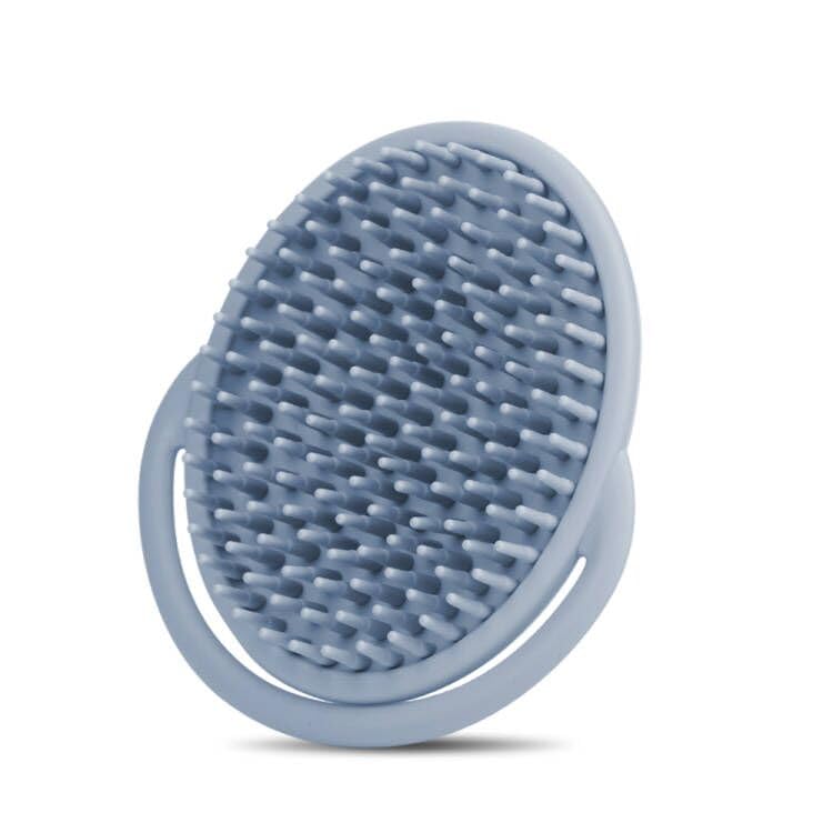 Image of haakaa Silicone Shampoo Brush - Cradle Cap Brush Comb - Baby Hair Scrubber - Scalp Massager for Newborns & Toddlers - 1pk-Blue Sky