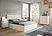 Miroytengo Conjunto Muebles Dormitorio habitación Estilo nórdico Blanco 150 cm (Cabecero + 2 mesitas + Cama + cómoda)