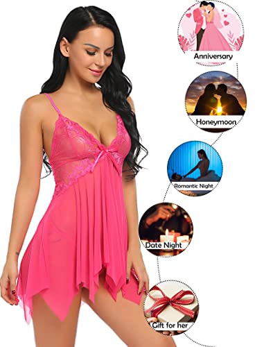 Image of Avidlove Lingerie for Women Lace Babydoll Sleepwear Boudoir Outfits Plus Size Langeray XS-5XL