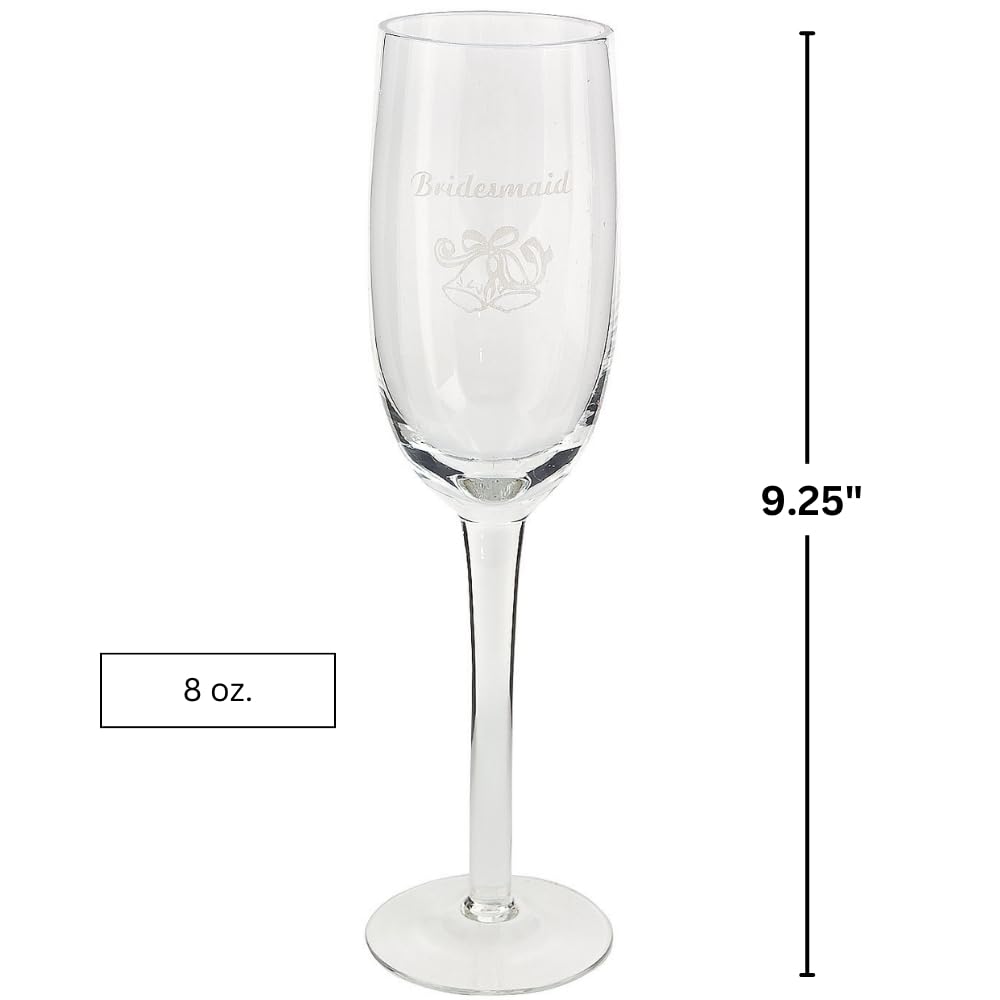 Fun Express Glass Bridesmaid Champagne Flute 8 oz.