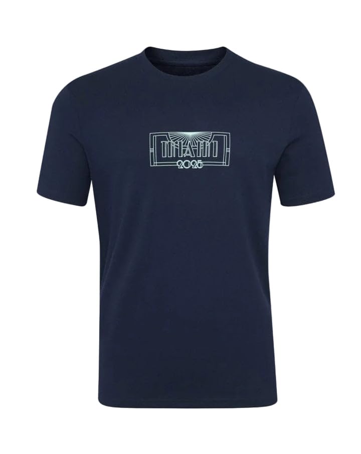 Speed down Ocean Drive in our McLaren Unisex Miami Graphic T-Shirt, French Navy, M