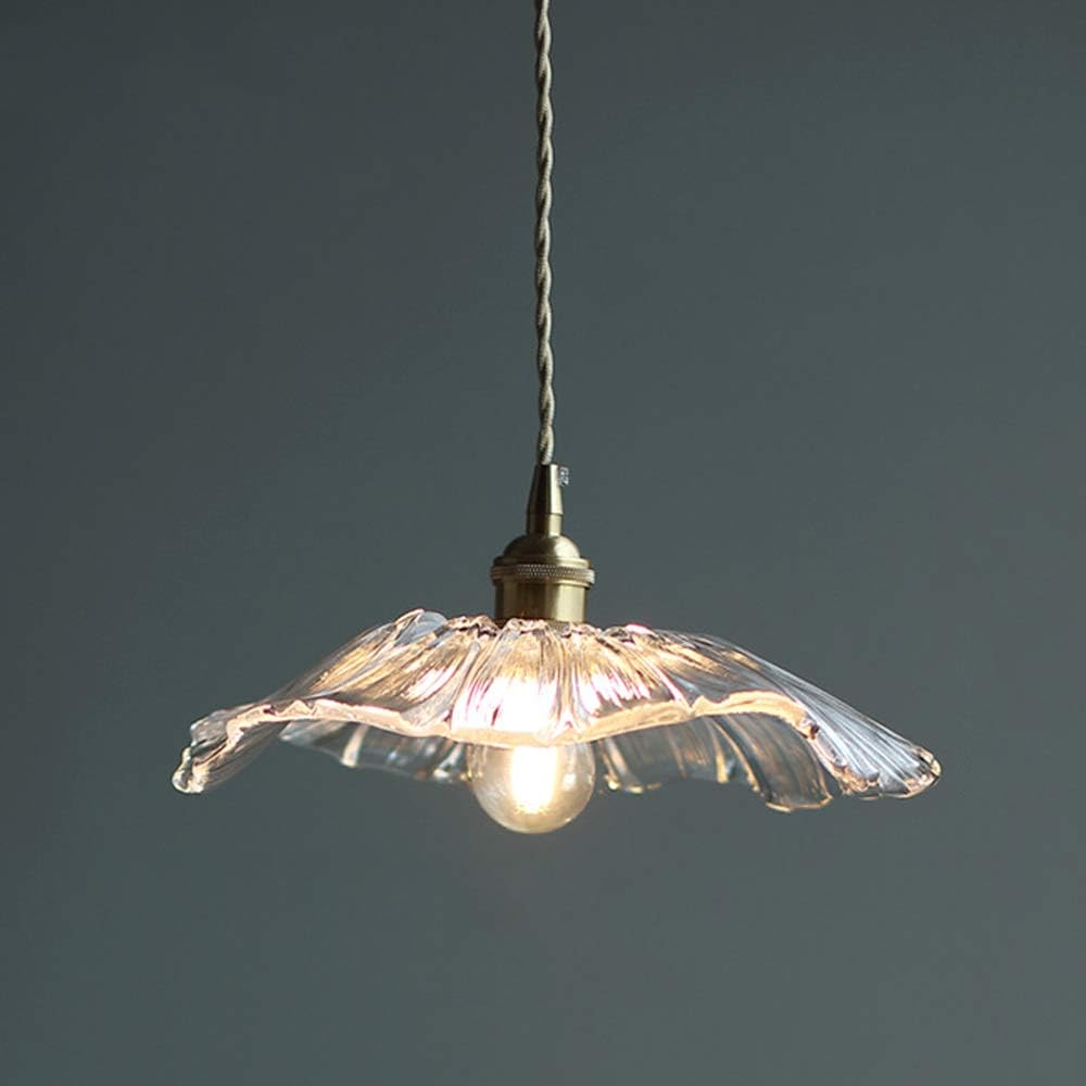 Abinlina Minimalist Purple Glass Pendant Light - Nordic Vintage Hanging Fixture for Kitchen, Dining Room, and Hallway(B30*6cm)
