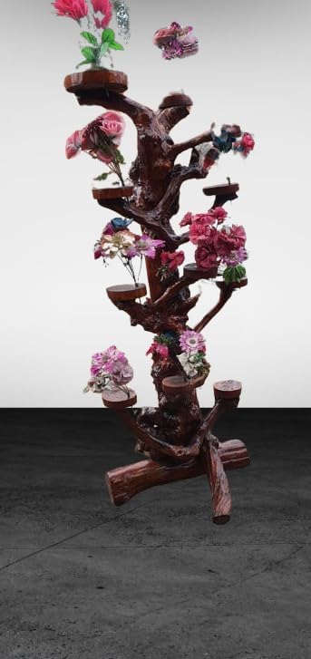 Wooden Tree Display Rack Stand Craft Art Statue Base Holder Planter ...