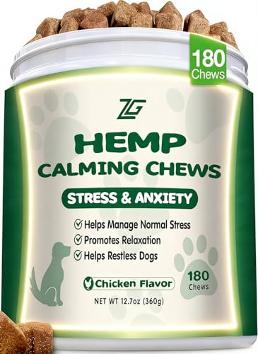 ziehooGe 180 Soft Chews, Calming Chews for Dogs, Dog Calming Treats Helps with Anxiеty Rеlief, Separation, Strеss, Fireworks, Travel, Barking, Composure, Natural Dog Supplements