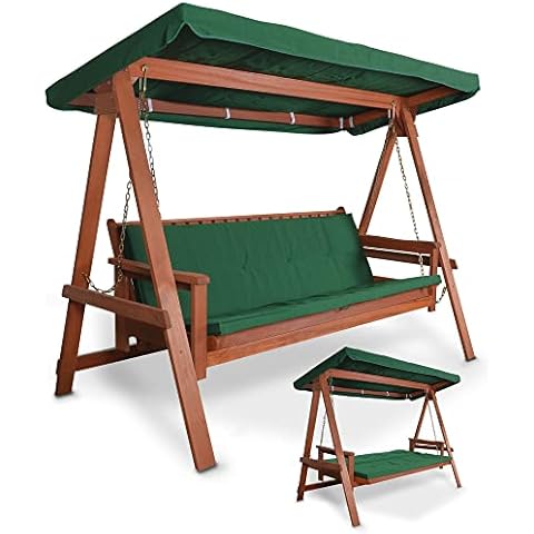 HECHT Hollywoodschaukel Bahara Lux Garten-Schaukel Meranti-Holz 4-sitzer (ca. 235 x 120 x 178 cm (BxTxH)) Cover