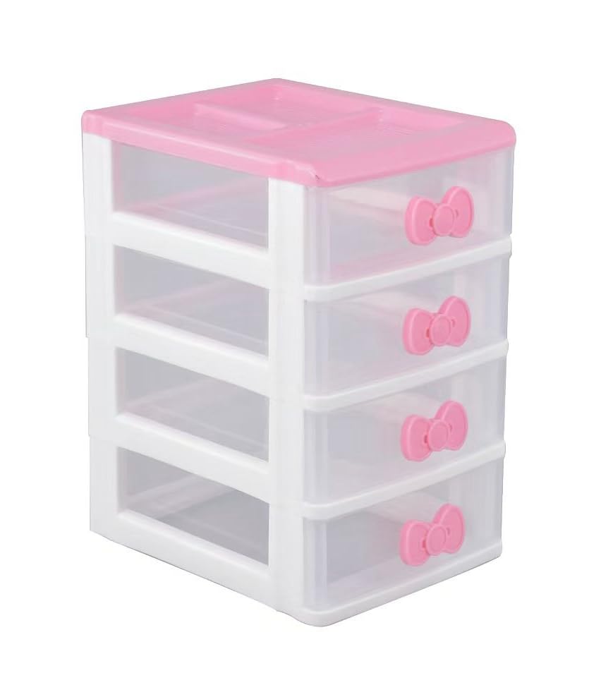 Lovely Girls Multi-layers Desktop Plastic Storage Box Cute Locker Decor Mini Drawer Organizer, Cute Plastic Dresser Kawaii Drawers for Bathroom, Dorm,