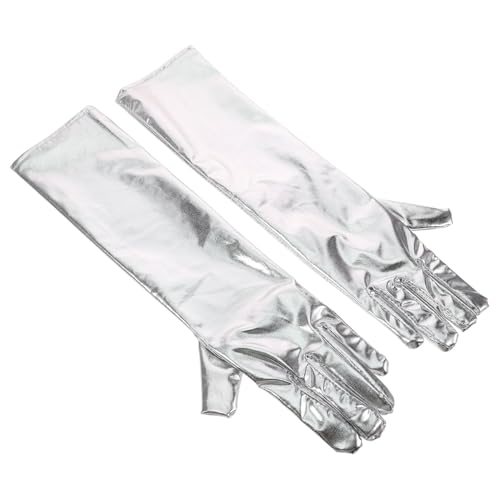 1Pair Shiny Metallic Elbow Gloves for Accessories for Evening Parties Cosplay and Night Clubs Durable and Elegant Design