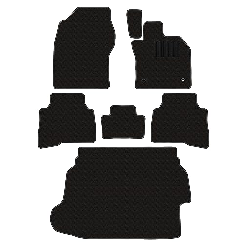 Aviles 新型 プリウス 60系 フロアマット + ラゲッジマット【16色から選択】(HV・Z/Gスペアタイヤ無し車用,13:ドット × ブラック)