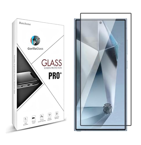 Image of BATCHONE Tempered Glass Screen Protector Compatible for Samsung Galaxy S24 Ultra 5G(Black) with Edge to Edge 9H Coverage and Easy Installation kit