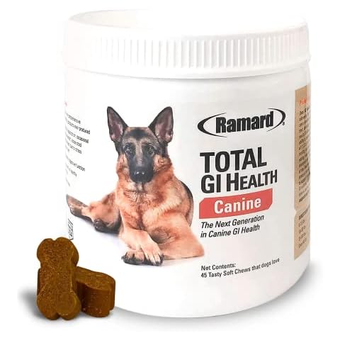Ramard Total GI Canine Health Soft Chews - Enhance Digestion, Boost Immunity, and Prevent Stomach Upsets. Ideal for All Dog Breeds. Vet-Recommended Nutrition for Better Eating Habits, 45 Soft Bites Cover