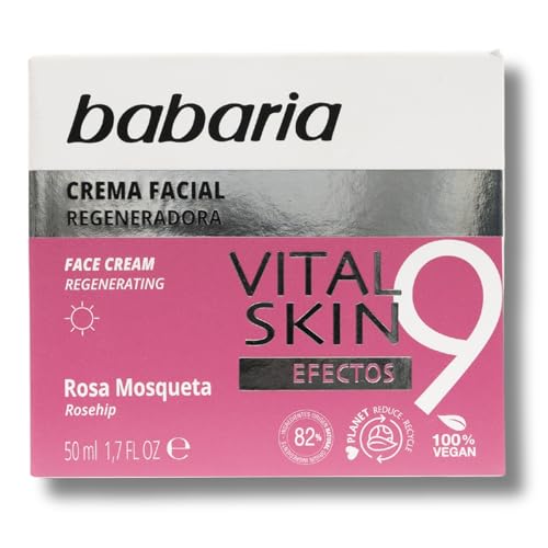 Babaria - Crema Facial Con Rosa Mosqueta 9 Efectos | Cremas Faciales Mujer Y Crema Hidratante Facial Hombre 50ml | Antiarrugas Hombre Y Antiarrugas Mujer | Rosa Mosqueta