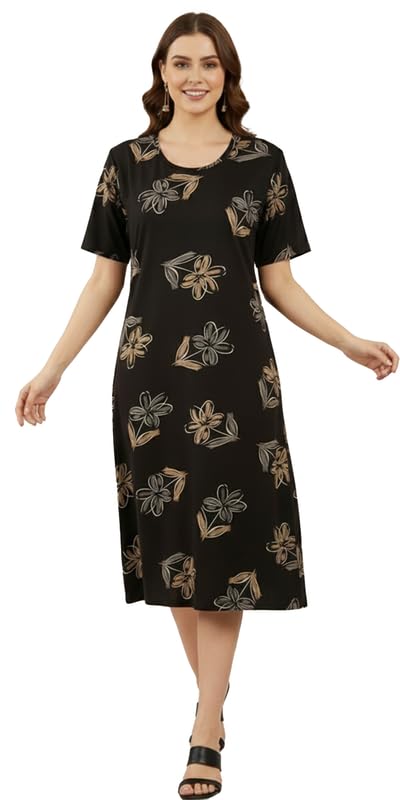 Image of CLOUD SOFT Stylish Women's Short Nighty | Premium Rayon Fabric | Soft Comfortable Everyday Night Dress - CS5002