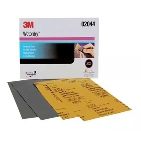 Kit de Lixas D'água para Polimento Automotivo, 5 Granulações: 220, 400, 600, 1200, 2000, Ideal para Farol e Carroceria