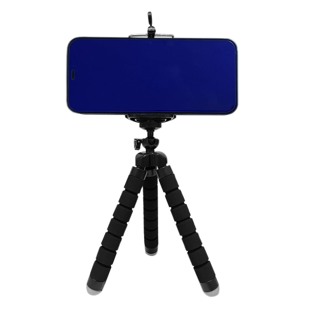 Phone Tripod Cell Phone Stands Flexible Octopus Style Portable Mini Travel Tripod Stand Camera Mount for Gopro Smartphone and Digital Camera Video Outdoor (Black)