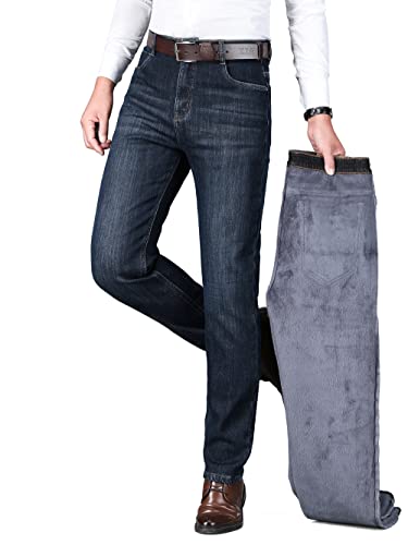 ziilay Pantalones térmicos para hombre con forro polar, 8272h Blau, 40W x 30L Cover