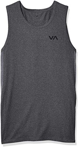 Rvca mens sport vent tank t shirt, charcoal heather, small us