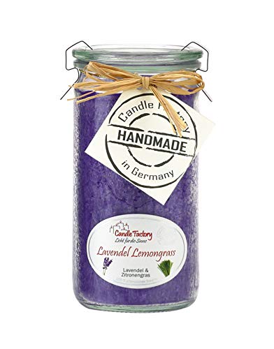 Candle Factory - Mini Jumbo Duftkerze im Weckglas Duft: Lavendel Lemongrass Cover