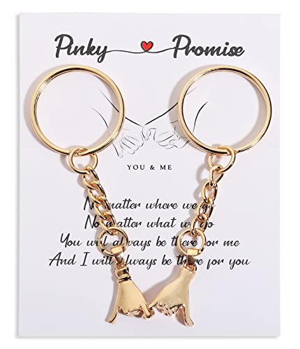 Best Friend Keychains, Long Distance Friendship Gifts, 2 Pcs