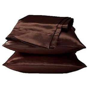 Leoie Pillowcases, Soft and Comfortable Imitation Satin Silk Pillowcases for Hair Cool and Easy to Wash, Wrinkle Free, Hotel Collection, Luxury Bedding Pillowcase Brown 50X76