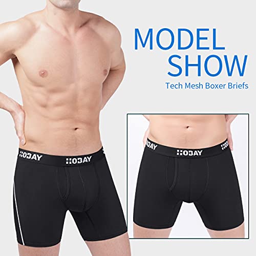 Men's Underwear 3 Pack Breathable Mesh Boxer Briefs Open Fly2