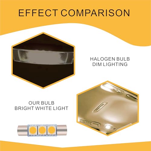 10 luces LED para espejo de coche 6614F blanco cálido miniatura 5