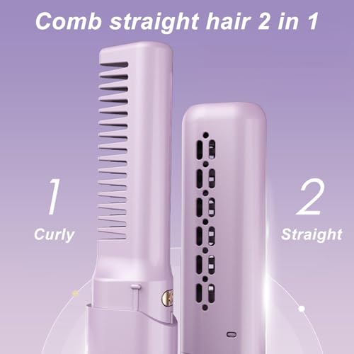 Plancha de pelo mini recargable inalámbrica morada miniatura 7