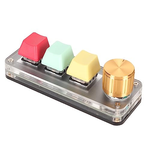 CHICIRIS Mini Teclado USB de 3 Teclas, Interruptor Azul Mecánico, Teclado con Cable Programable Tipo C DIY para Juegos, Oficina, Música, Diseño Portátil Compacto (Color)