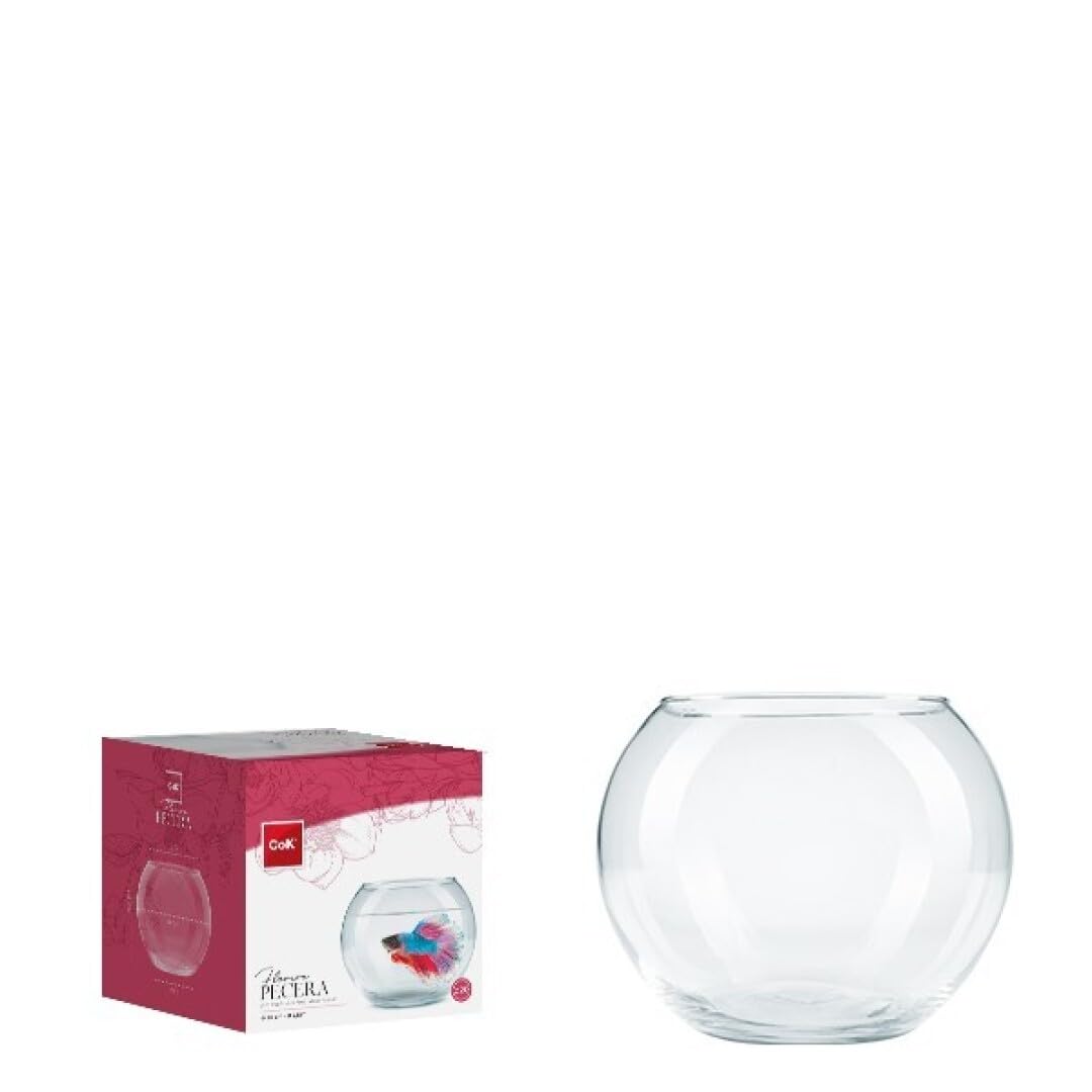 Pecera Redonda de Cristal 10/12/16/20/23/25/30/35CM - Acuario Esférico para Peces, Flores, Piedras - Globo Acuático Pequeño (20cm)