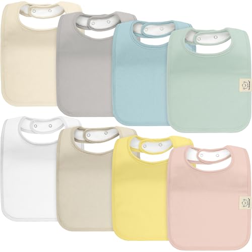 8-Pack Organic Baby Bibs for Girl, Boy - Drool Bibs for Baby Boy, Bibs for Baby Girl, Baby Bibs for Girls, Boys, Baby Boy Bib